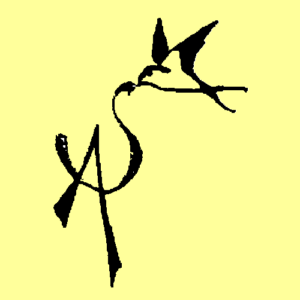 Logo van Annette van der Swaluw is een monogram met een zwaluw