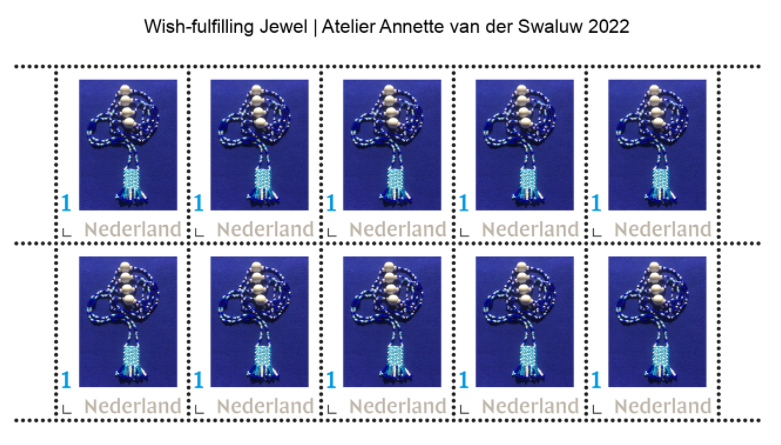 Kunstzegel Postzegelvel Wish-fulfilling Jewel PostNL Atelier Annette van der Swaluw