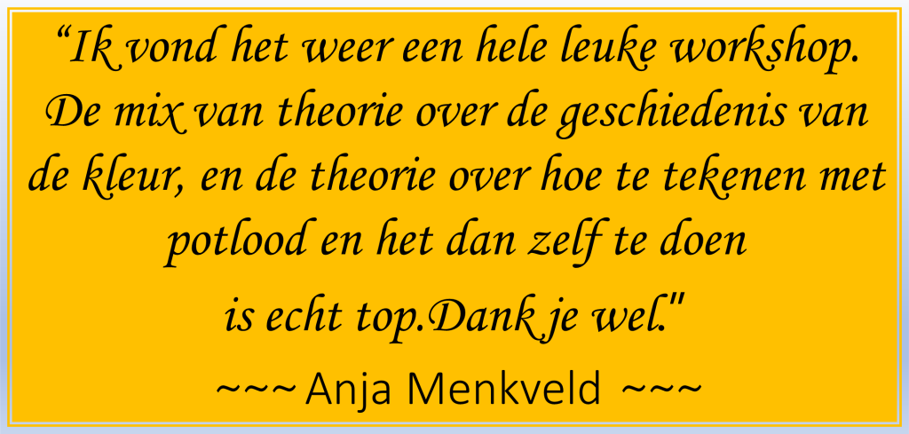 Review Anja Menkveld van tekenworkshop bij Atelier Annette van der Swaluw.