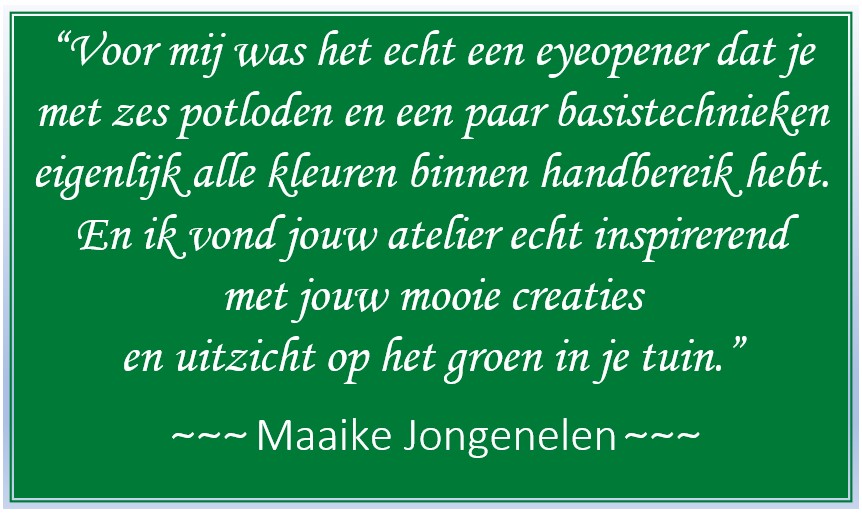 Review Maaike Jongenelen voor tekenworkshops bij Atelier Annette van der Swaluw.