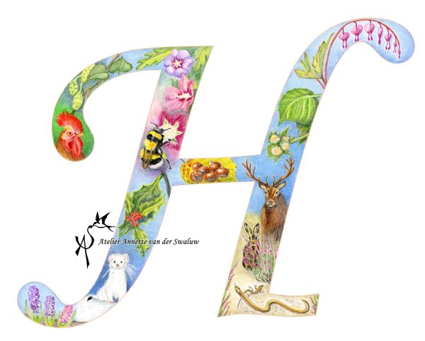 Print Letter H Flora & Fauna alfabet