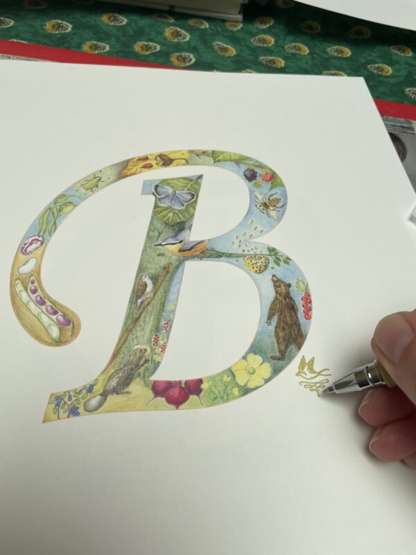 Print Letter B Flora & Fauna alfabet - Afbeelding 2