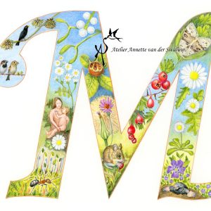 Print Letter M Flora & Fauna alfabet